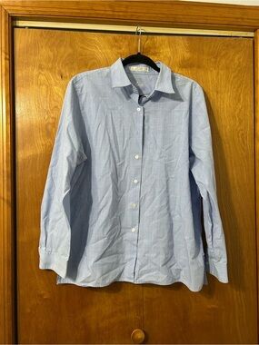 Foxcroft Light Blue Check Dress Shirt
